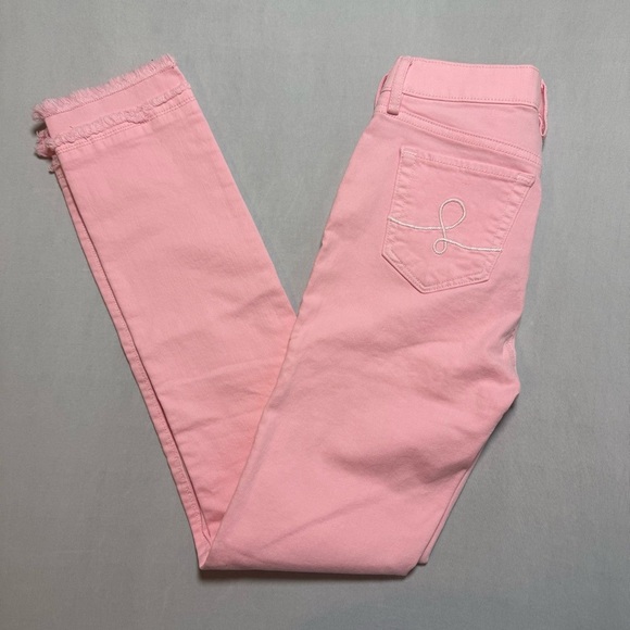 Lilly Pulitzer South Ocean High Rise Pink Calla Lily Pink Jeans - Picture 2 of 10